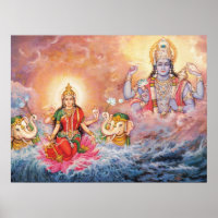 Poster de Maha Vishnu et Lakshmi