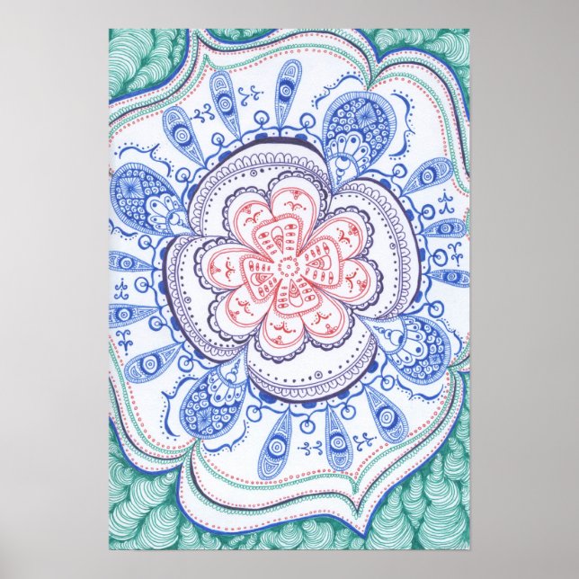Poster de Mandala coloré. (Devant)
