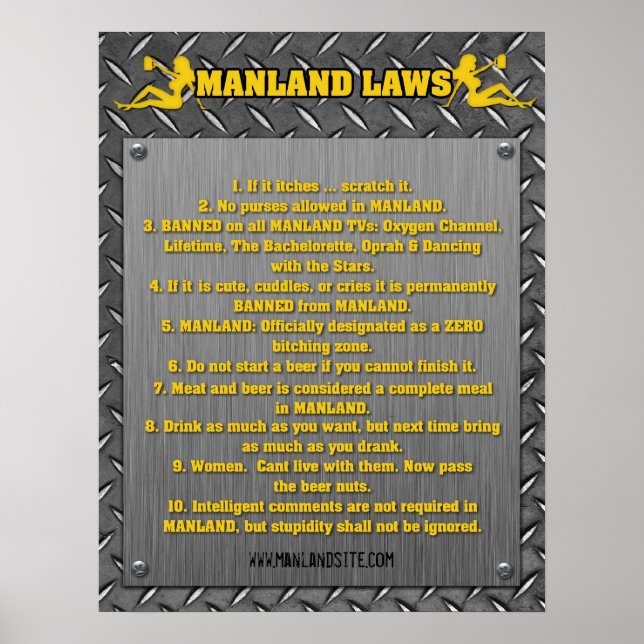 Poster de MANLAND LAWS ! ! (Devant)