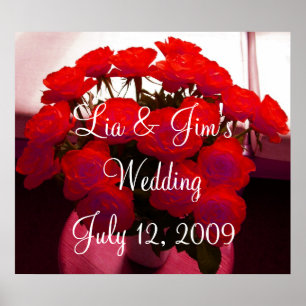 Poster de Mariage Valentine Red Rose - Personnalis