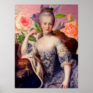 Poster De Marie Antoinette Sur Les Fleurs