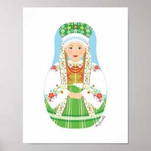 Poster de mariée de poteaux de Łowicz Matryoshka