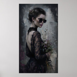 Poster de mariée noire - Portrait de mur de mode g