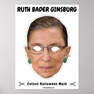 Poster de masque d'Halloween Ruth Bader Ginsburg