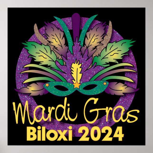Poster de Masque Mardi Gras - 2024 - Biloxi, MS (Devant)