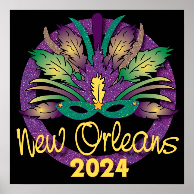 Poster de Masque Mardi Gras - 2024 - Nouvelle-Orlé (Devant)
