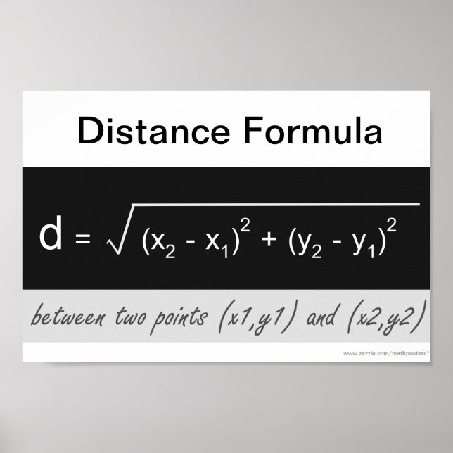 Poster de mathématiques de formule à distance (Devant)