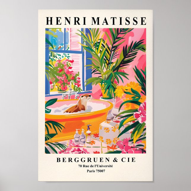 Poster de Matisse, Poster de mignonne Otter, Mid M (Devant)