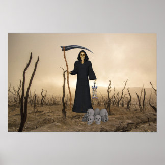 Poster de matte de papier de faucheuse Grim