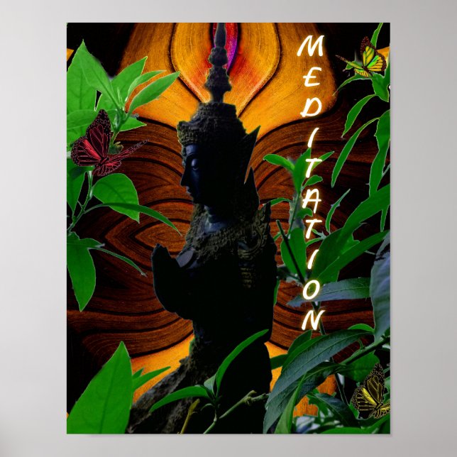 Poster de méditation Bouddha de prière (Devant)