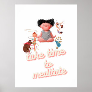 Poster de méditation pour enfants Décor de la sall
