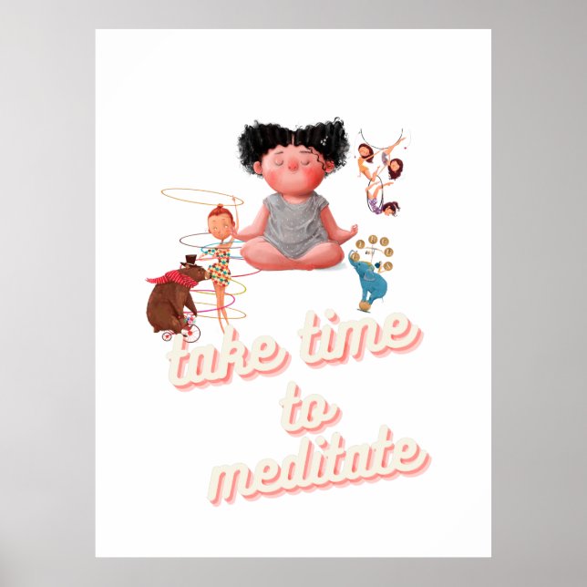 Poster de méditation pour enfants Décor de la sall (Devant)