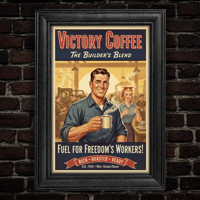 Poster de mélange du fabricant de café Victory vin (Créateur téléchargé)
