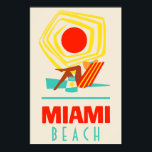 Poster de Miami Beach<br><div class="desc">Poster vintage avec une touche moderne.</div>