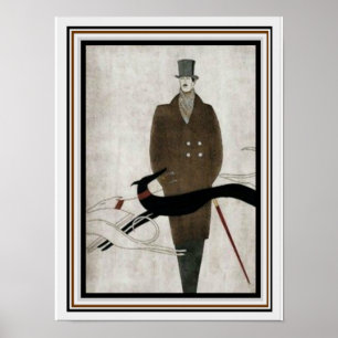 Poster de mode Art Déco Hommes 12 x 16