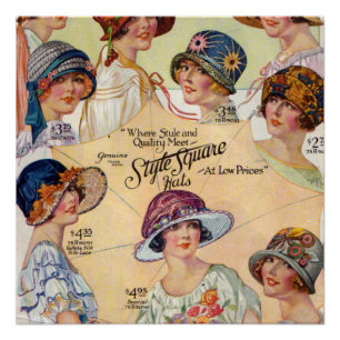 Poster de mode Casquette féminin des années 1920
