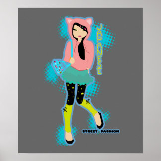 Poster de mode de rue japonaise