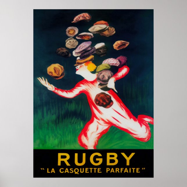 Poster de mode Vintage Casquette de rugby (Devant)
