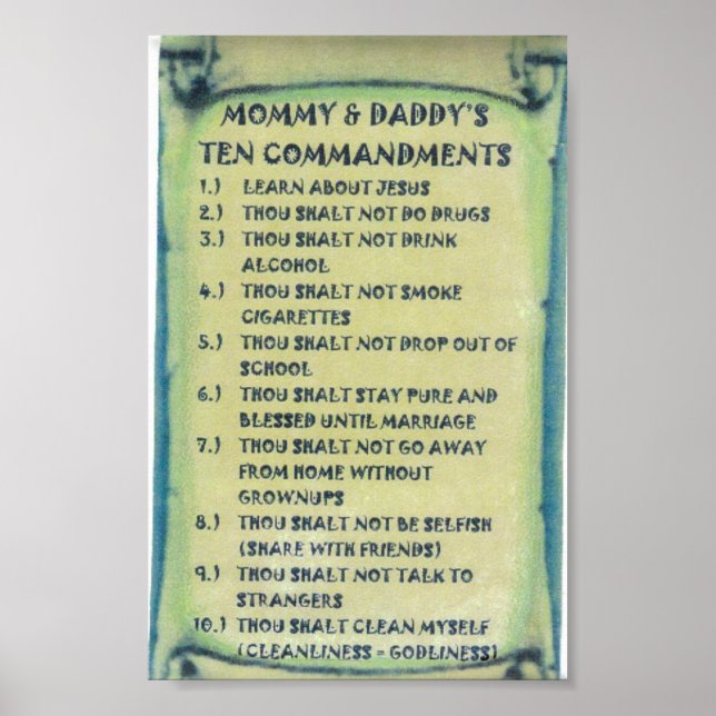 Poster de Mommy & Daddys Dix Commandements (Devant)