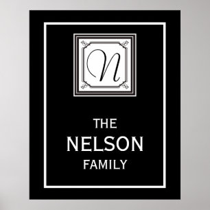 Poster de monogramme de famille