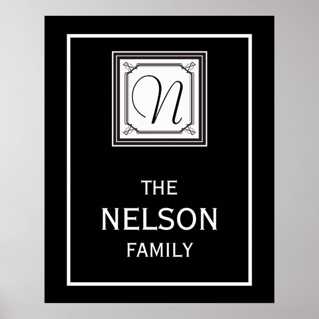 Poster de monogramme de famille (Devant)
