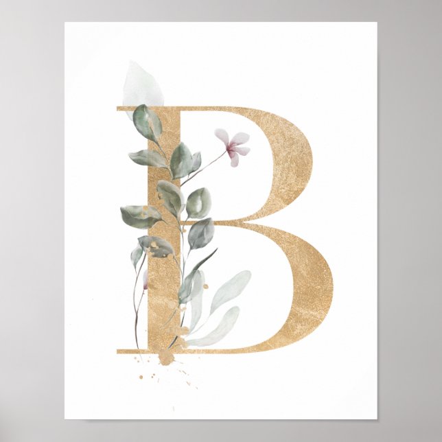Poster de monogramme Lettre B (Devant)