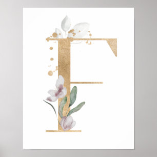 Poster de monogramme Lettre F