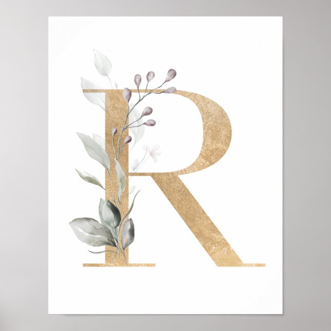 Poster de monogramme Lettre R (Devant)