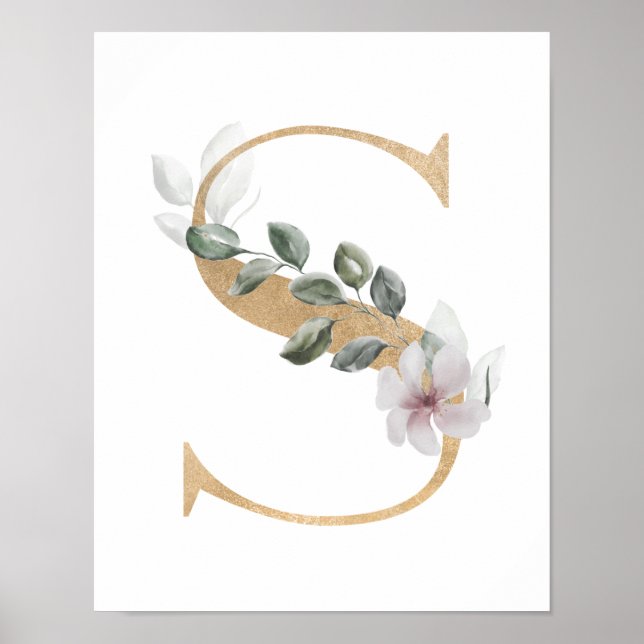 Poster de monogramme Lettre S (Devant)