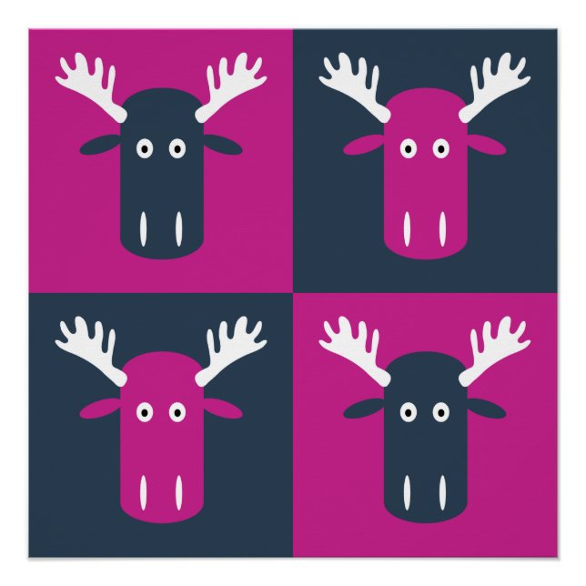 Poster de Moose Head Pop Art (Devant)
