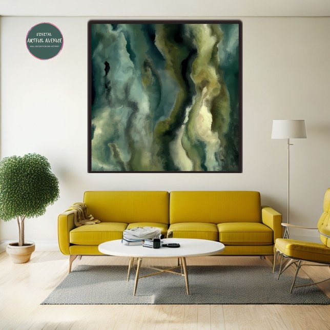 Poster de Moss Wall Art | Art naturel généré par l (Moss Wall Art Poster | AI-Generated Nature Art. Revamp your living space into a verdant haven )