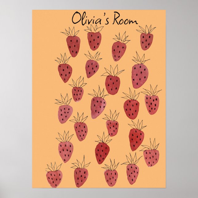 Poster de Motif de fraise (Devant)