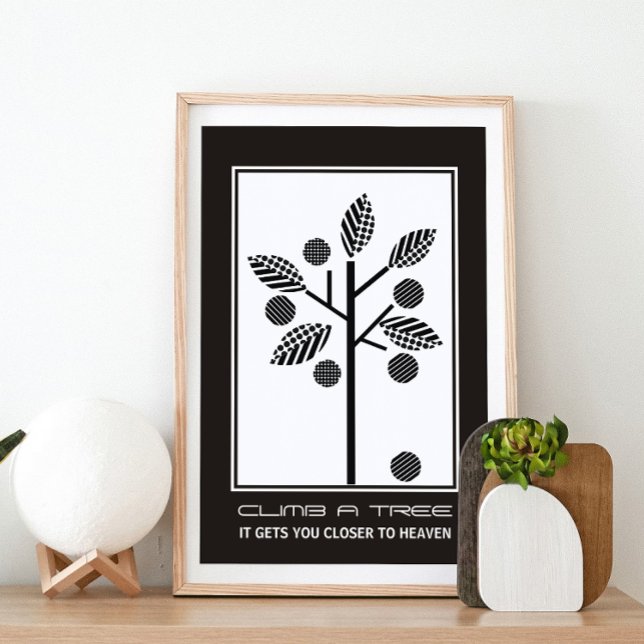 Poster de motivation en noir blanc stylisé arbre (Créateur téléchargé)