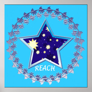 Poster de motivation "Reach for the Stars"