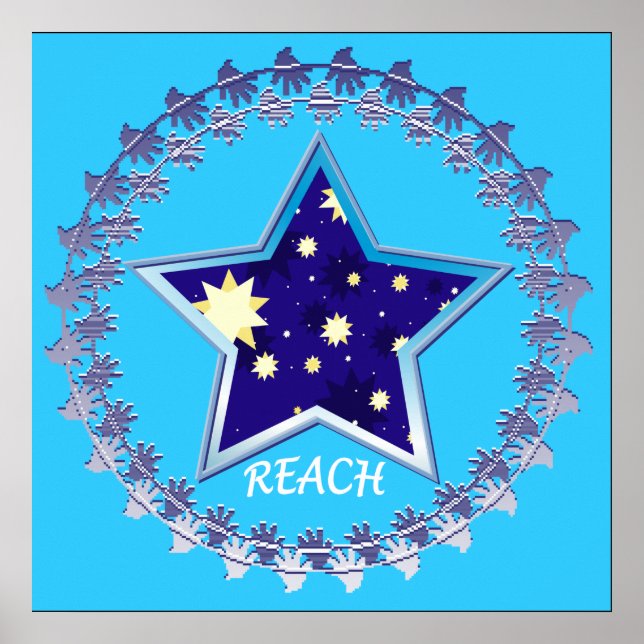 Poster de motivation "Reach for the Stars" (Devant)