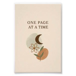 Poster de motivation "Une page à la fois"