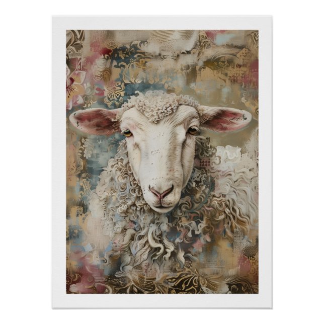 Poster de moutons de style Boho par PS Nature Desi (Devant)