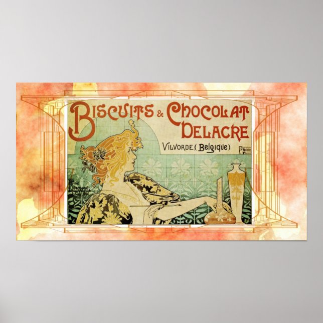 Poster de Mucha Biscuits vintage (Devant)