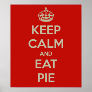 Poster de Mur à tarte pour garder le calme et mang