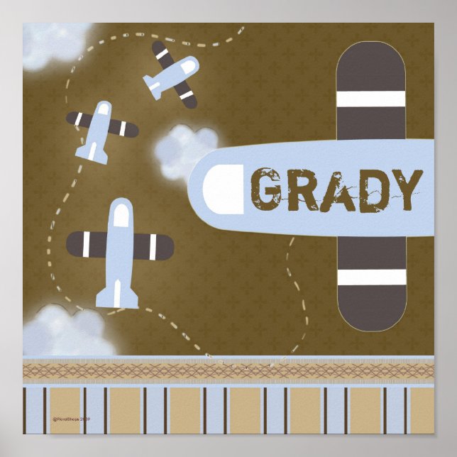 Poster de mur d'avion de la chambre du garçon (Devant)