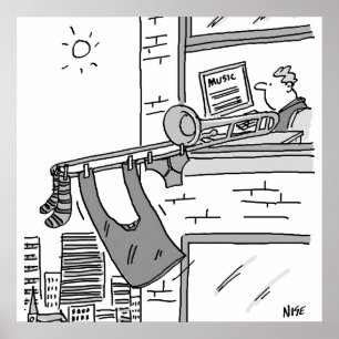 Poster de musicien Drôle Joueur de Trombone