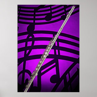 Poster de musicien flûte ou flûtiste