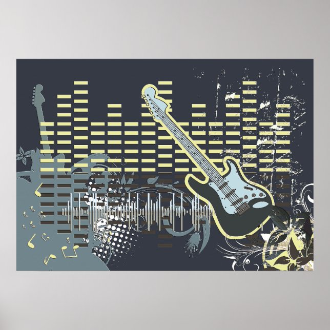 Poster de musique de guitare vintage (Devant)