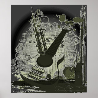 Poster de musique de guitare vintage