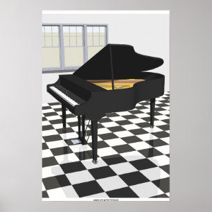 Poster de musique : Grand Piano & Tuiles : Modèle