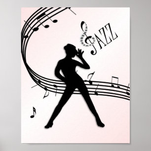 Poster de musique rose Jazz Dance