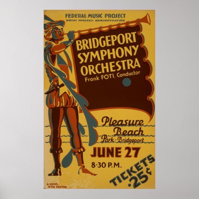 Poster de musique Vintage de l'Orchestre Symphoniq (Devant)