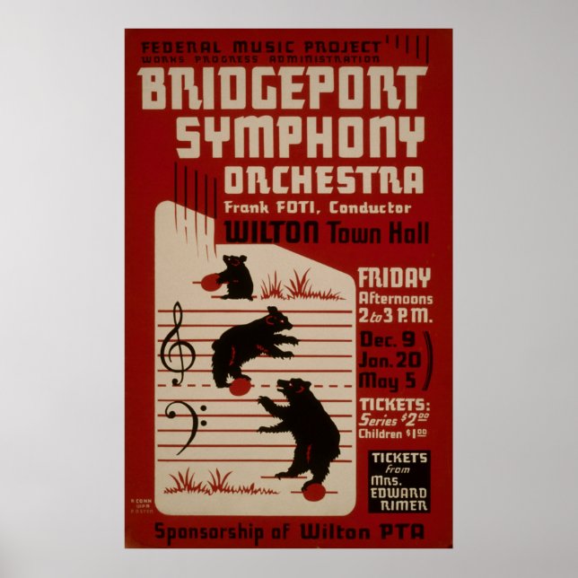 Poster de musique Vintage de l'Orchestre Symphoniq (Devant)