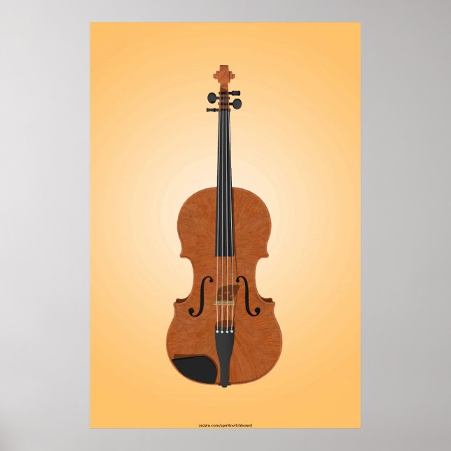 Poster de musique : Violon modèle 3D (Devant)