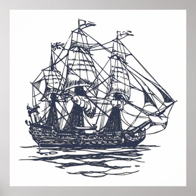 Poster de navire nautique (Devant)